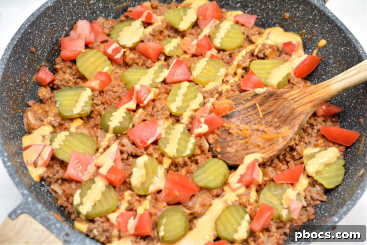 Versatile Keto Cheeseburger Skillet with various serving suggestions