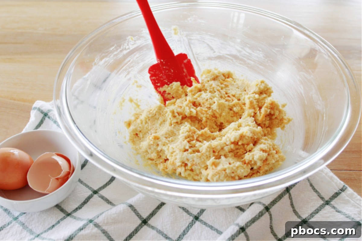 Keto biscuit dough after mixing