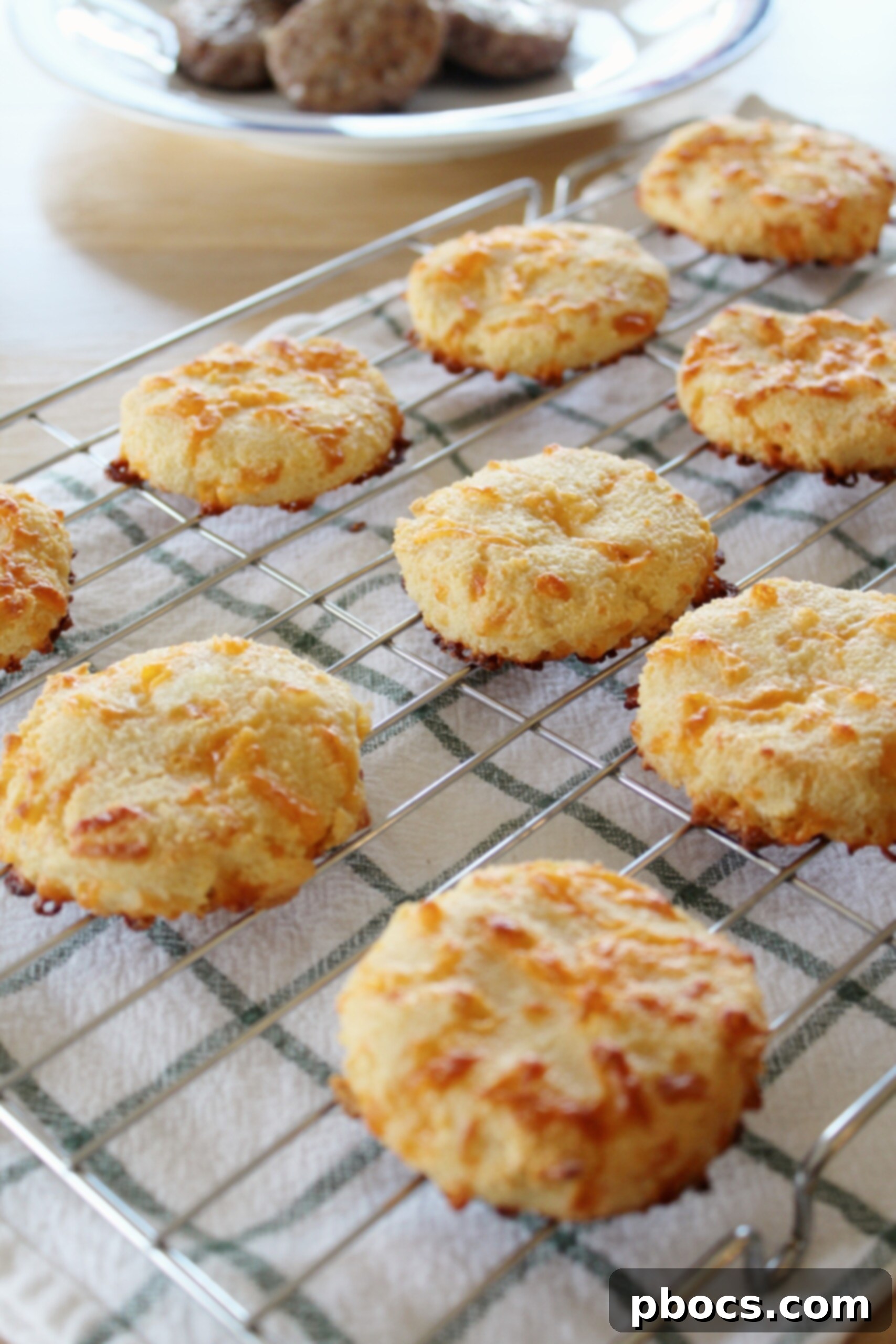 Batch of almond flour keto biscuits on a baking sheet