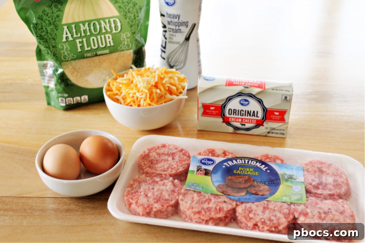 Mixing cream cheese, eggs, and cheddar for biscuit dough