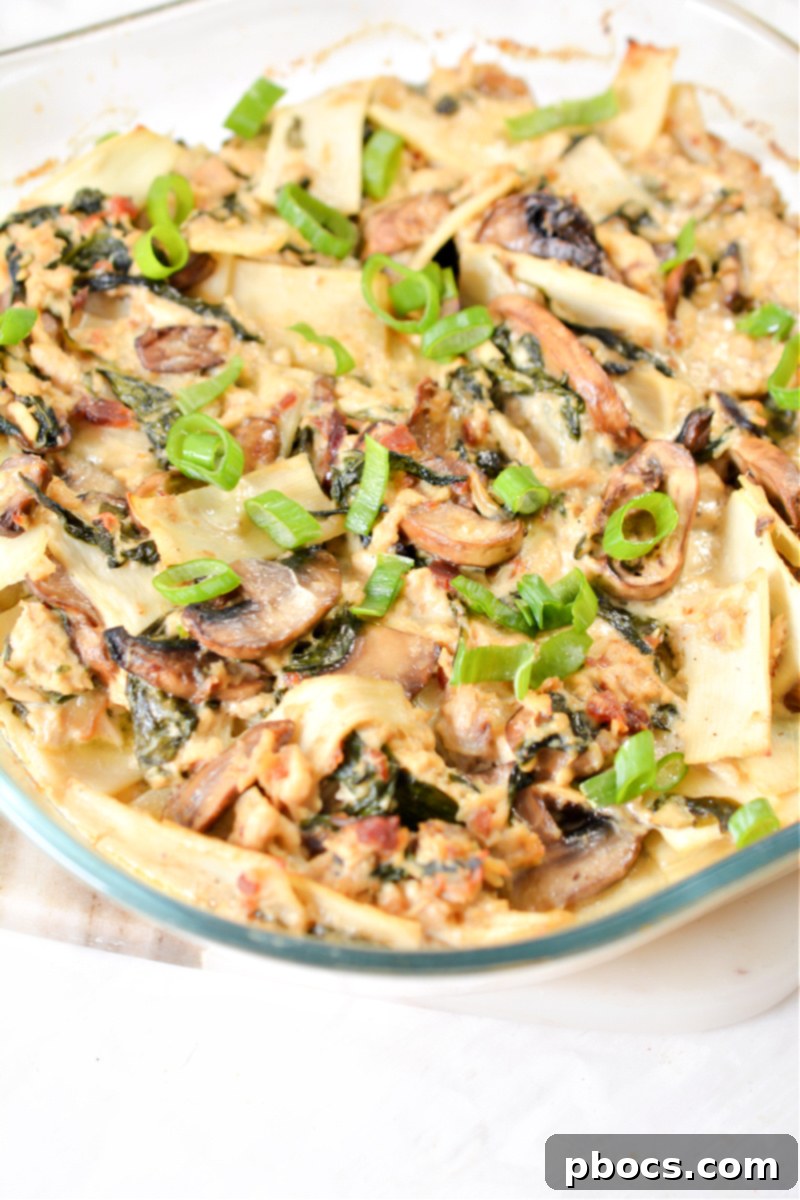 Comforting Keto Tuna Bake 4 Palmini lasagna noodles, showing their unique texture and shape, ready to be used in a keto casserole.