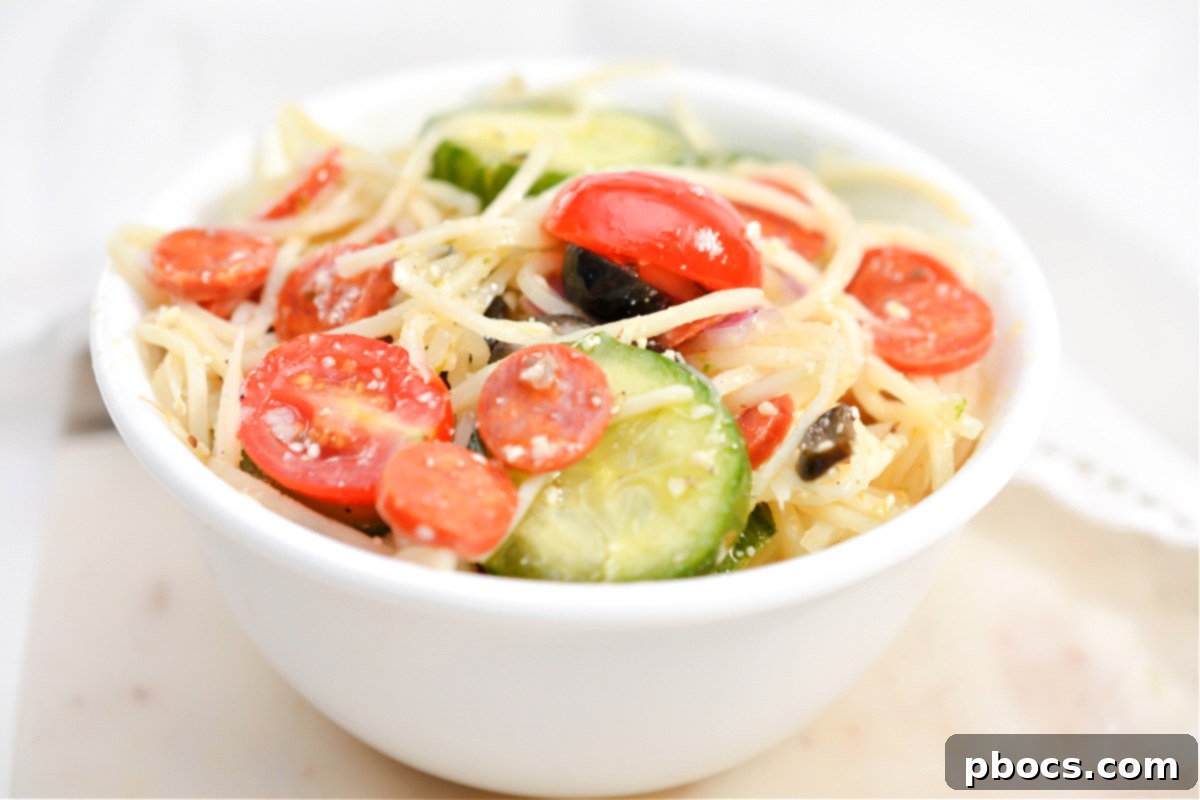 Guilt-Free Keto Pasta Salad 3 Keto Spaghetti Salad