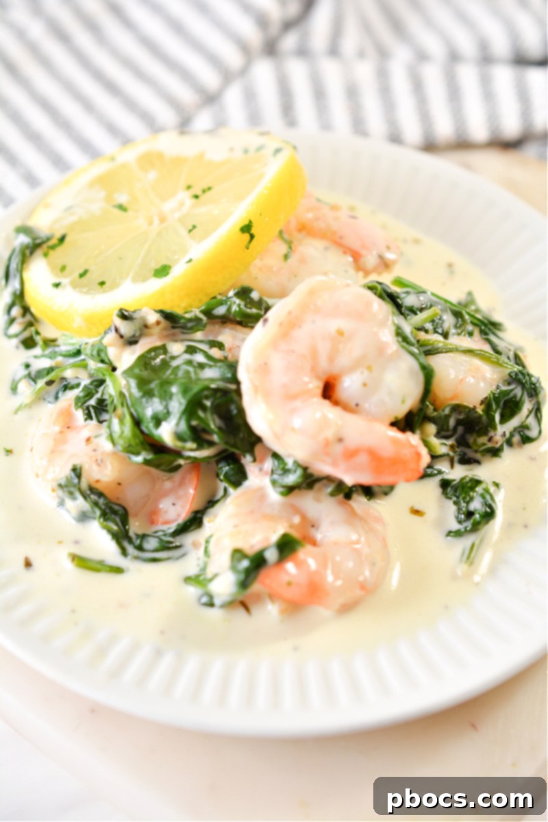 Ultimate Creamy Keto Garlic Shrimp 6 Thick and creamy keto sauce for shrimp, made with heavy cream and Parmesan