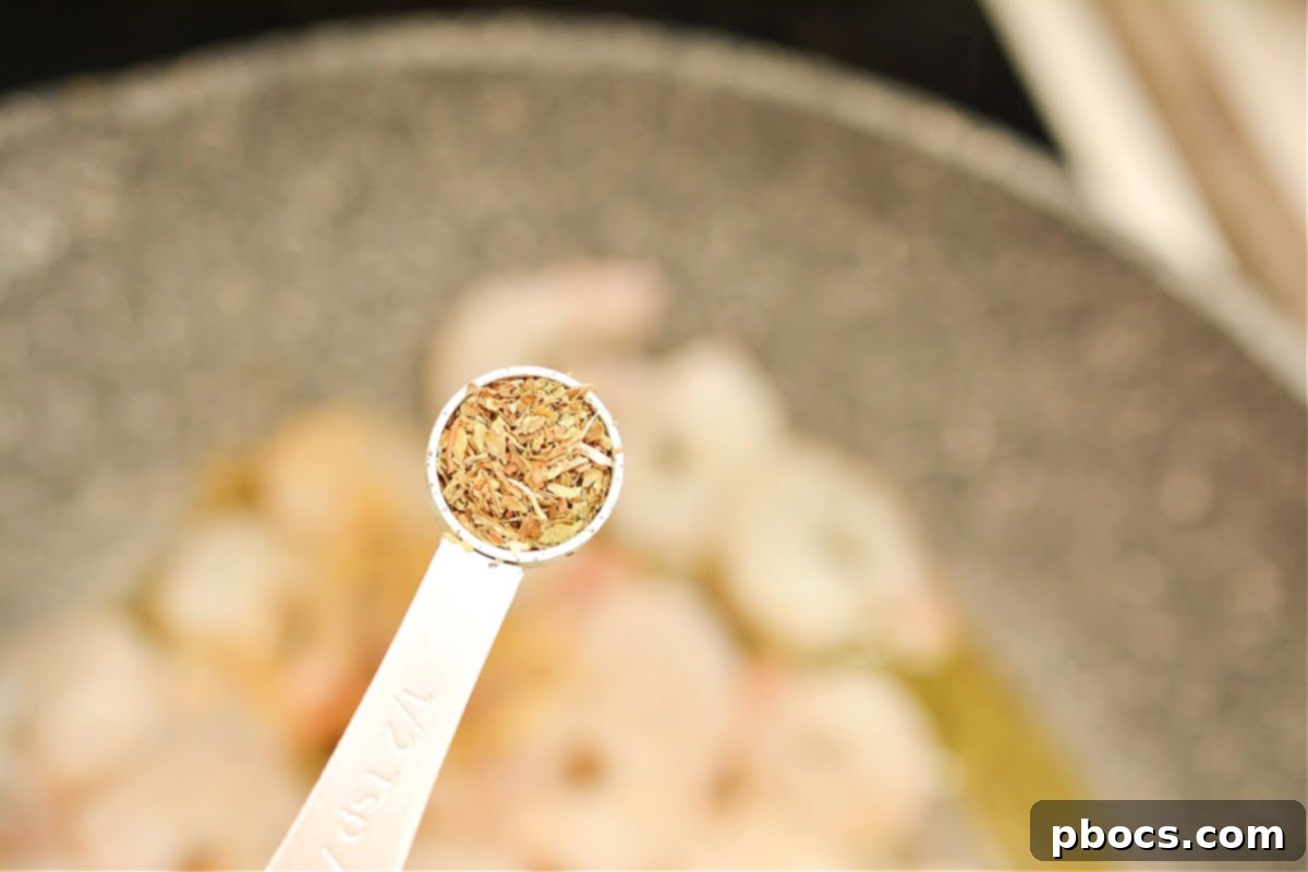 Ultimate Creamy Keto Garlic Shrimp 10 Seasoning jumbo shrimp with basil, oregano, salt, and pepper