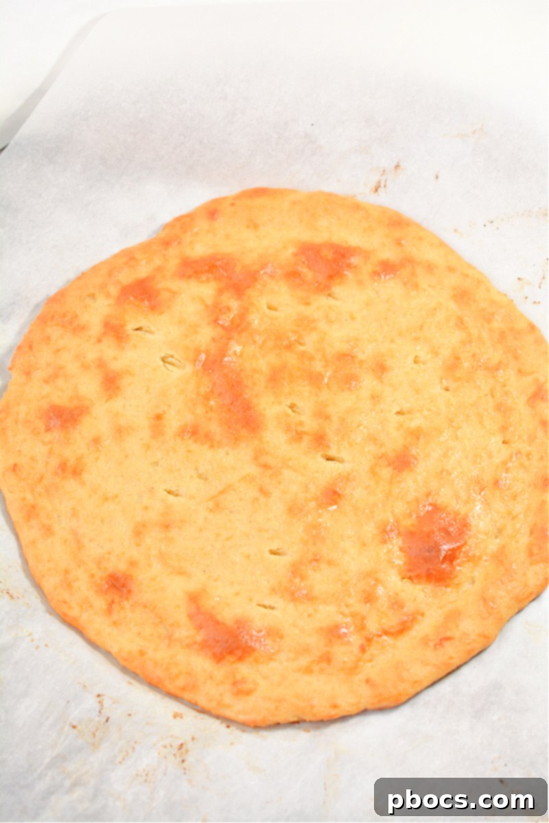 Baked keto fruit pizza crust