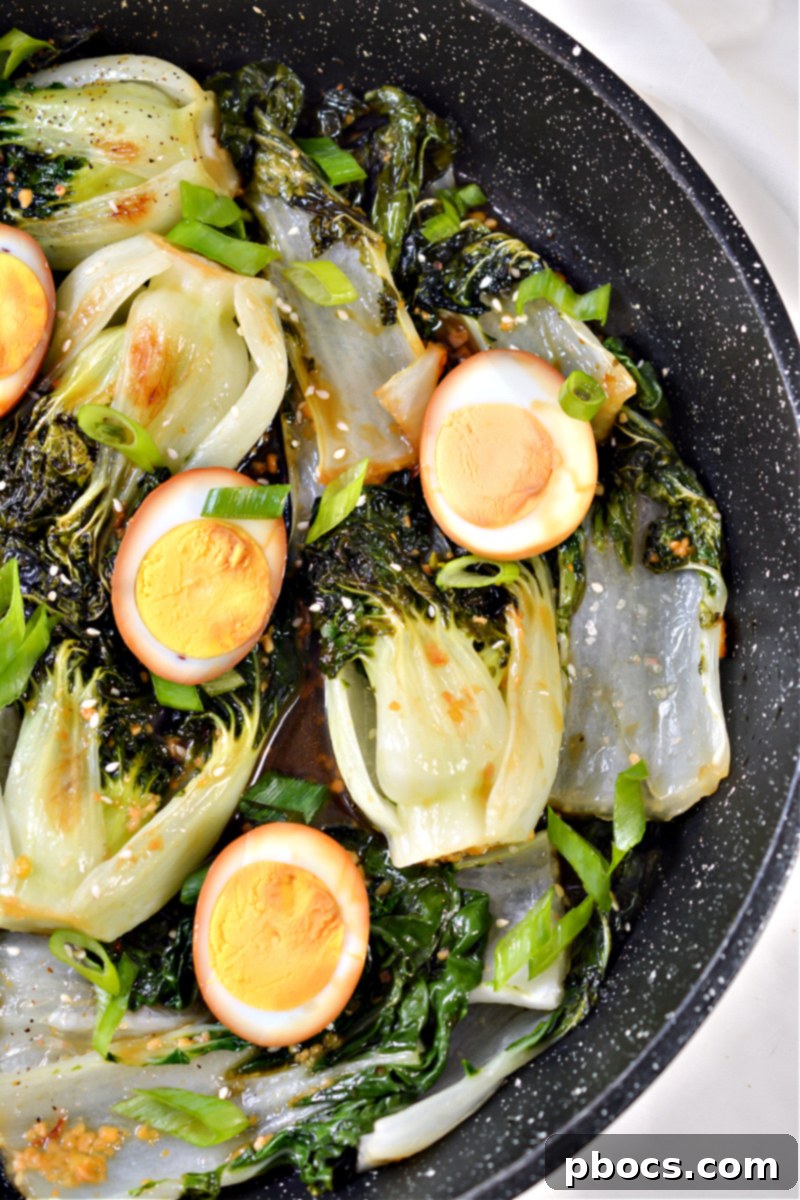 Keto Bok Choy Stir Fry with Soy Sauce Eggs