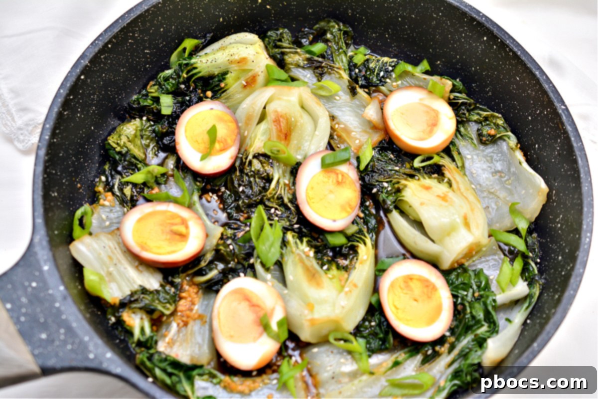 Keto Bok Choy Stir Fry with Soy Sauce Eggs