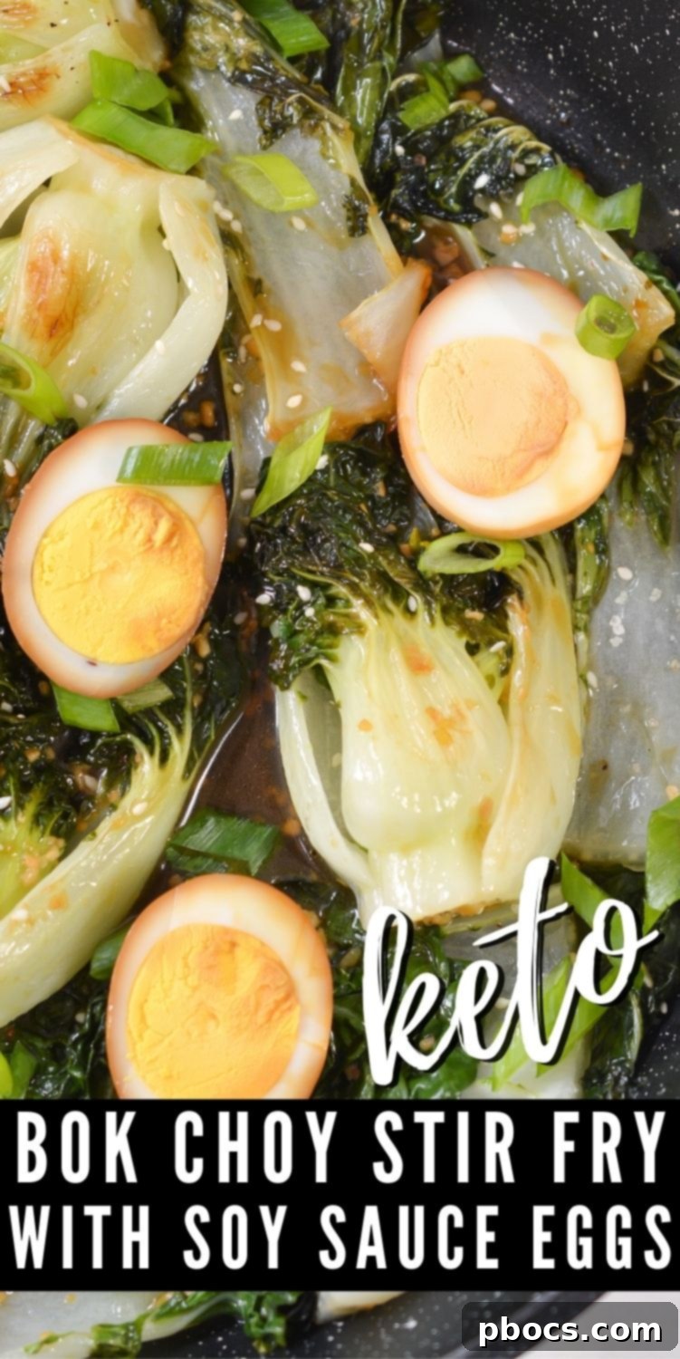 Keto Bok Choy Stir Fry with Soy Sauce Eggs