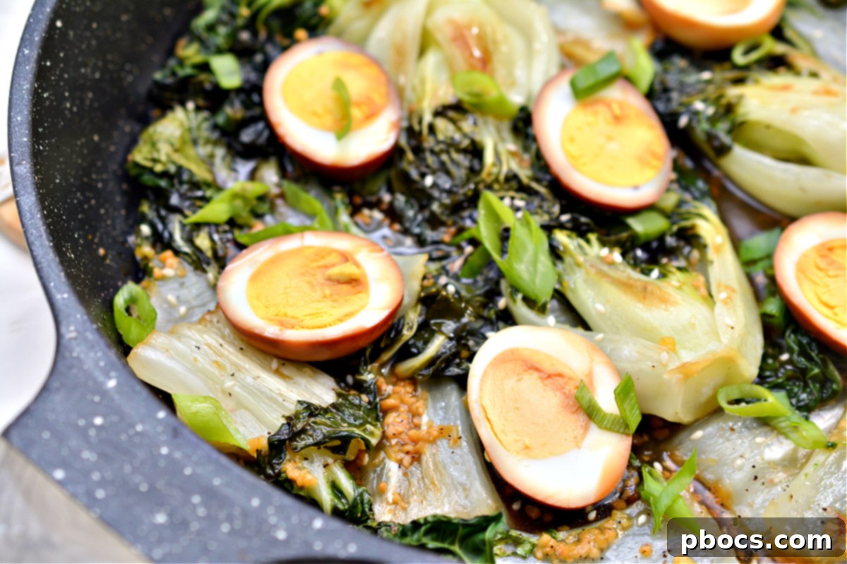 Keto Bok Choy Stir Fry with Soy Sauce Eggs