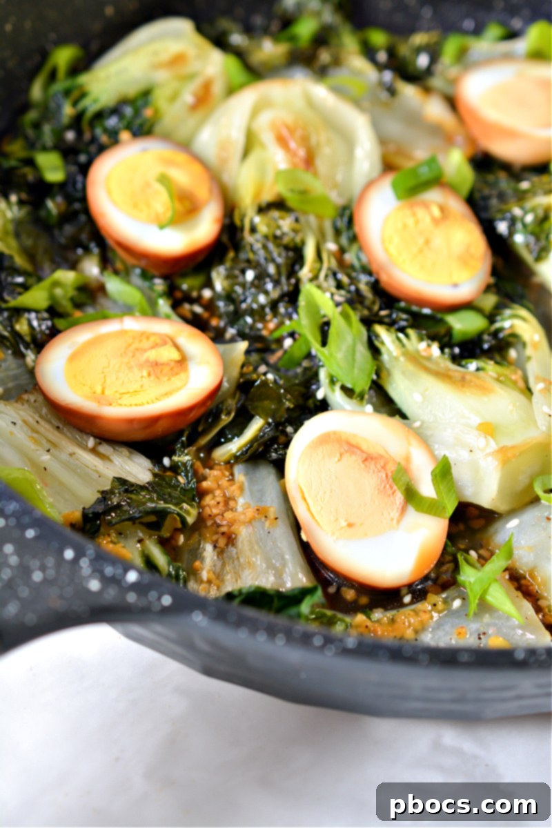 Keto Bok Choy Stir Fry with Soy Sauce Eggs