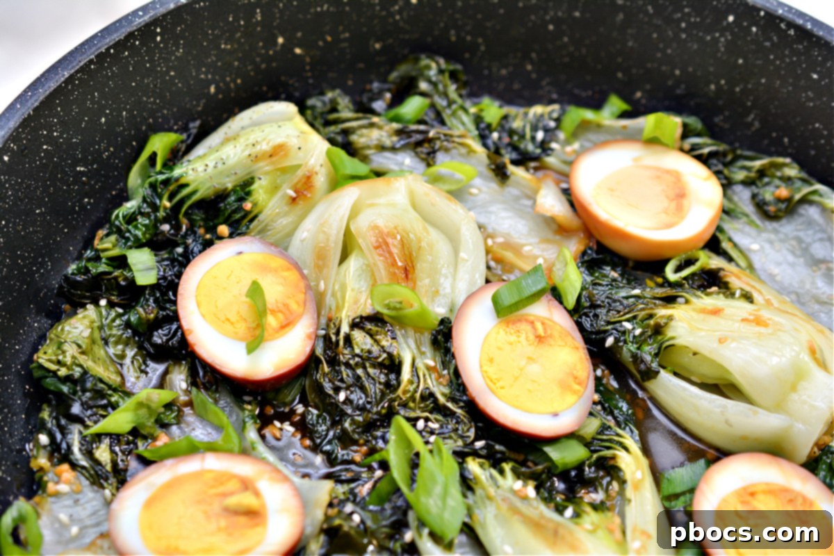 Keto Bok Choy Stir Fry with Soy Sauce Eggs