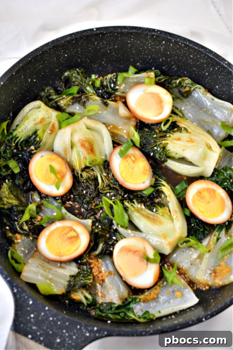 Keto Bok Choy Stir Fry with Soy Sauce Eggs