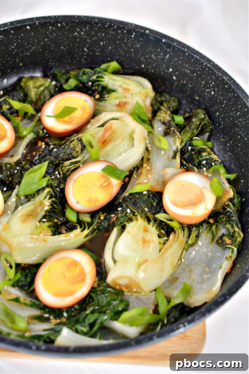 Keto Bok Choy Stir Fry with Soy Sauce Eggs