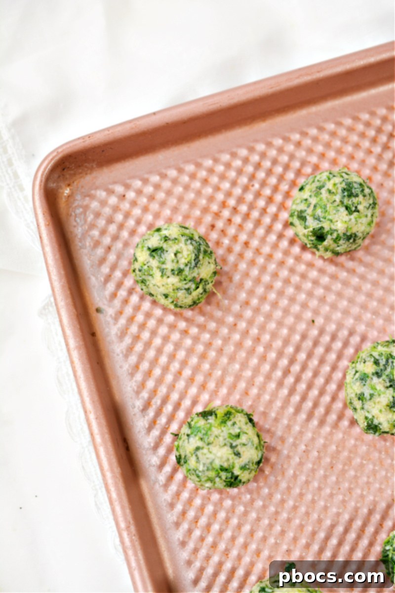 Forming Keto Spinach Balls
