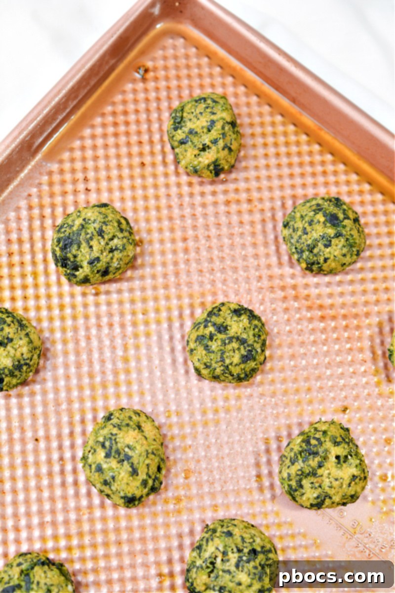 Baked Keto Spinach Balls Golden Brown