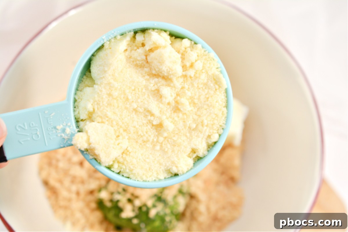 Mixing Ingredients for Keto Spinach Balls