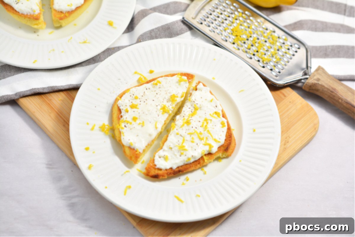 Up-close shot of golden-brown Keto 90-Second Bread, ready for toppings.