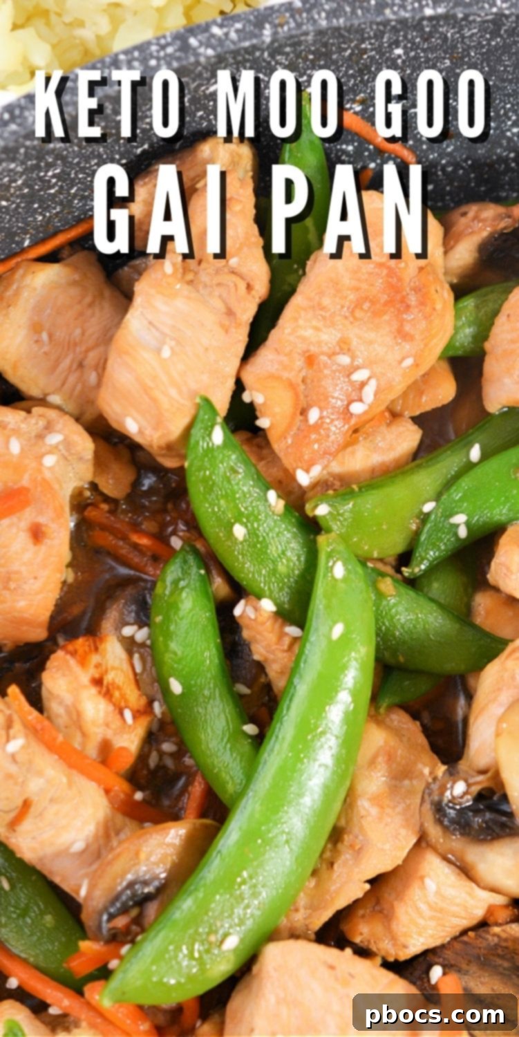 Keto Moo Goo Gai Pan Stir Fry 18 Keto Moo Goo Gai Pan Recipe for Pinterest - Delicious and low-carb meal idea.