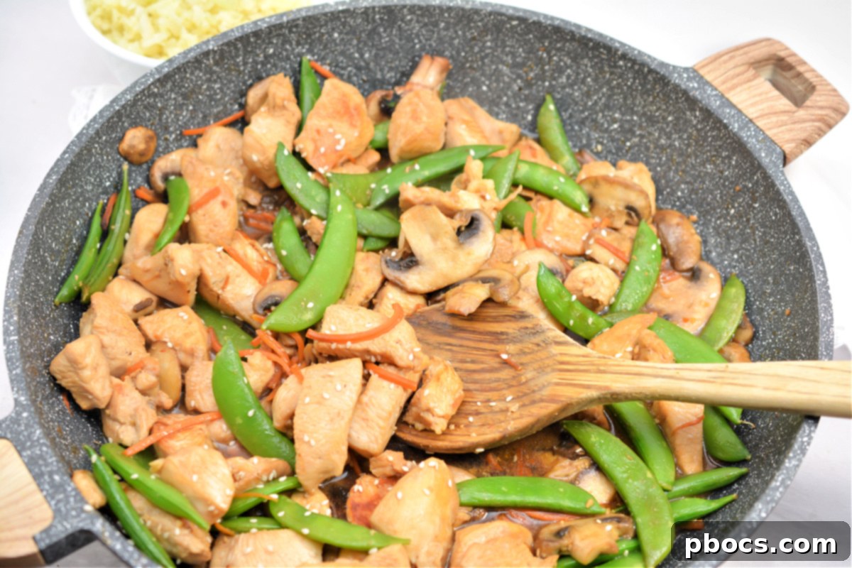 Keto Moo Goo Gai Pan Stir Fry 3 Ingredients for Keto Moo Goo Gai Pan - Cubed chicken and colorful vegetables.