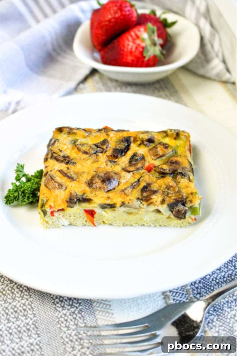 Savory Keto Veggie Morning Bake 6 A savory Keto Breakfast Bake, perfect for a high-protein, low-carb start to the day
