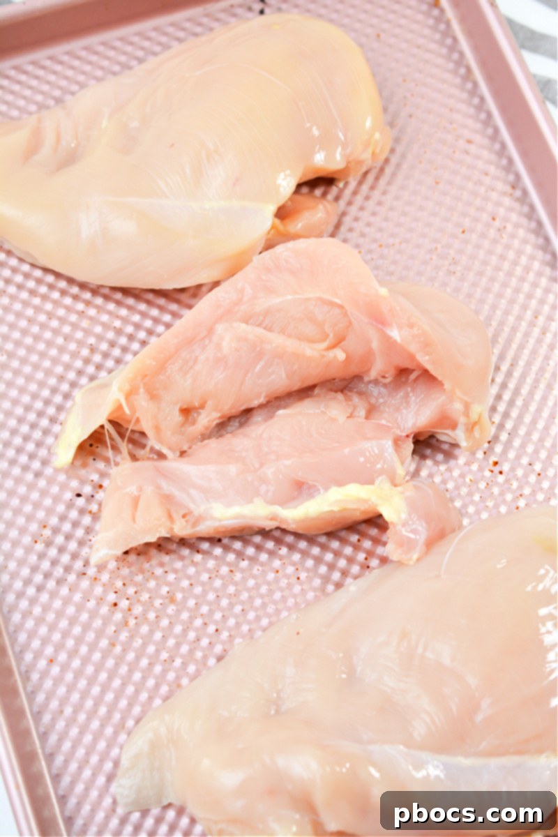 Creating Pockets in Chicken Breast