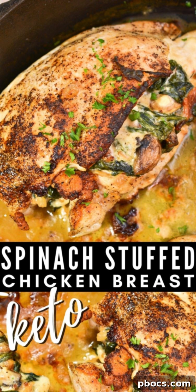 Keto Spinach Stuffed Chicken Breast Pinterest Pin