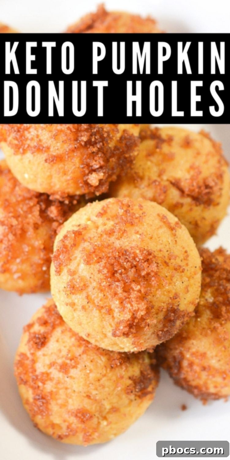 Pinterest graphic for Keto Pumpkin Spice Donut Holes