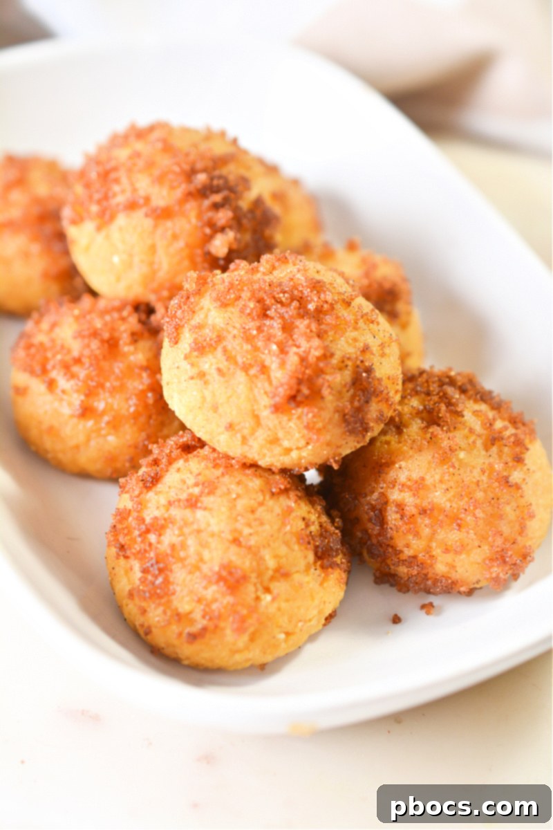 Keto Pumpkin Spice Donut Holes served on a plate for breakfast