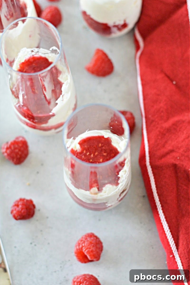Ingredients for raspberry sauce: fresh raspberries and powdered sweetener
