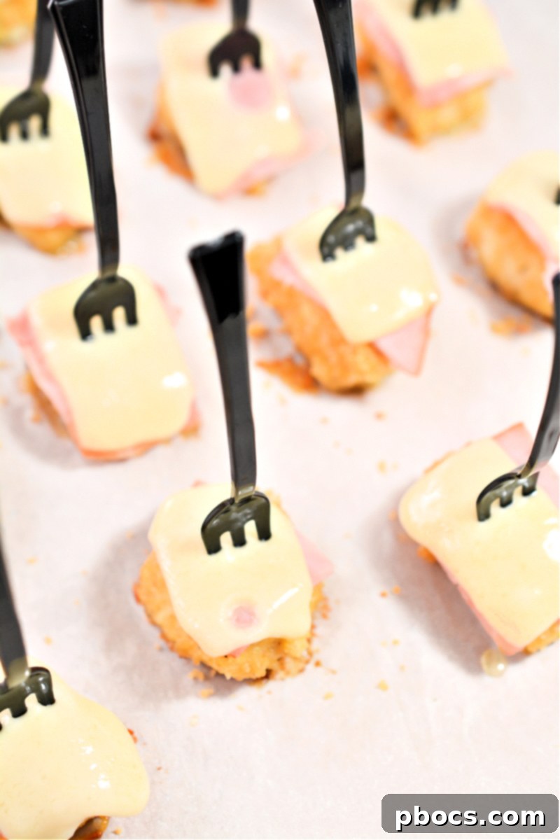 Keto Cordon Bleu Chicken Poppers 19 Broiled chicken cordon bleu bites with perfectly melted cheese.