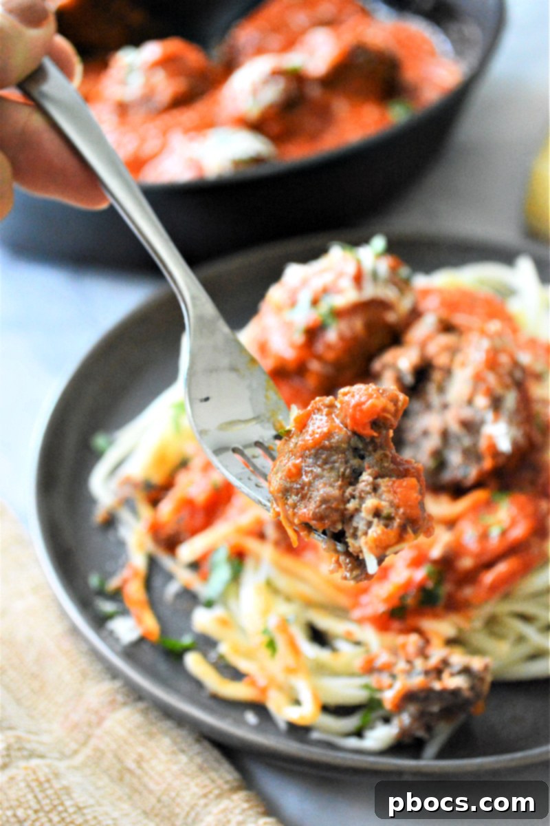 Low-Carb Spaghetti and Meatballs