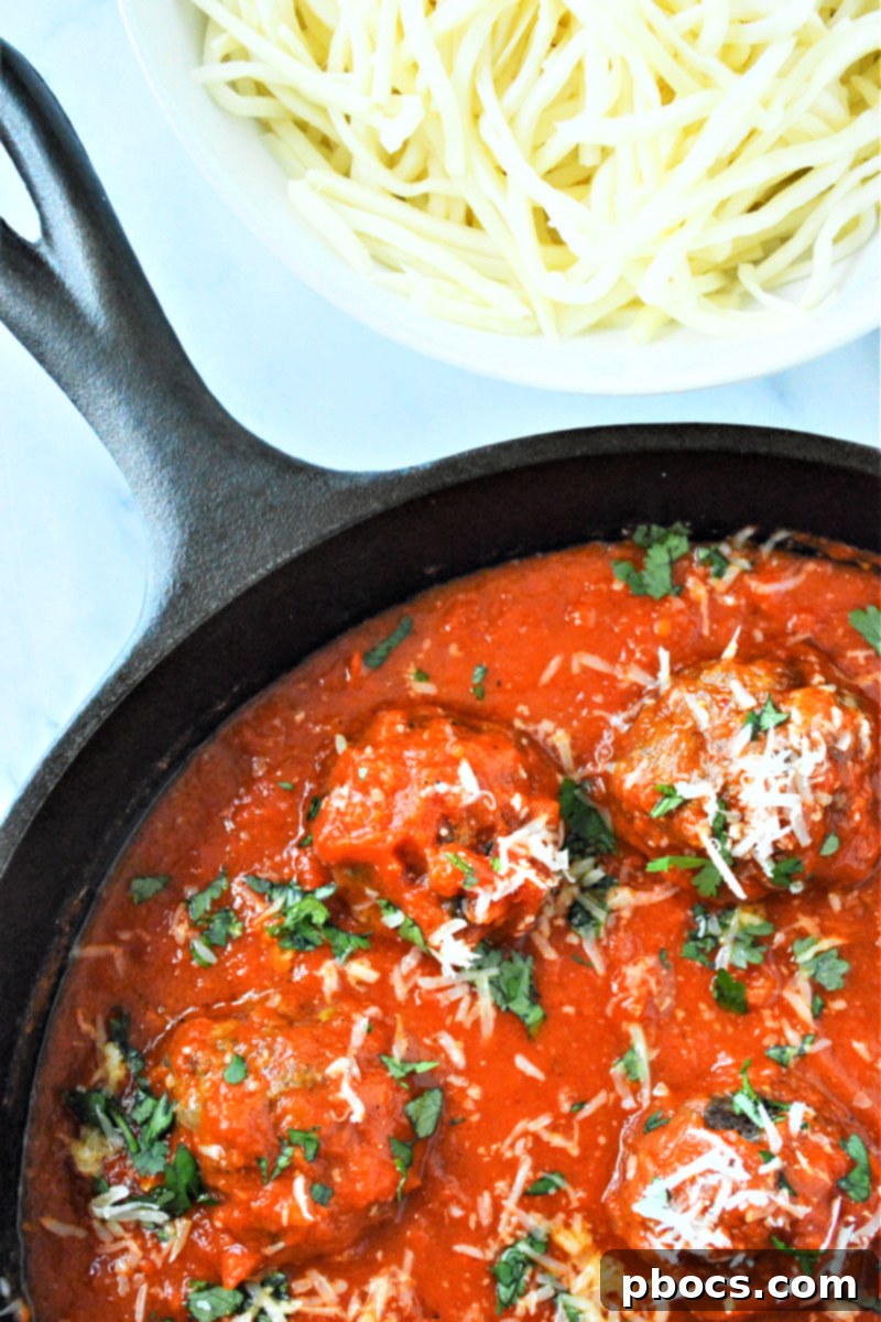 Low-Carb Spaghetti and Meatballs