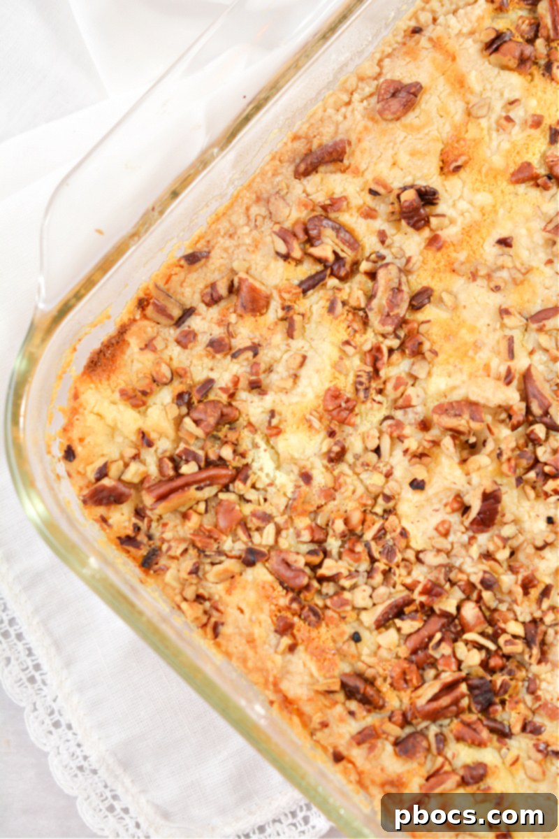 Delicious Keto Pumpkin Pecan Dump Cake with a scoop of ice cream on top