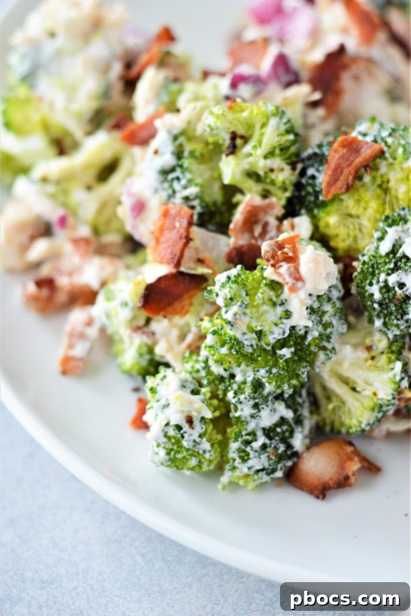 Delicious Low Carb Chicken Broccoli Salad with Creamy Dressing
