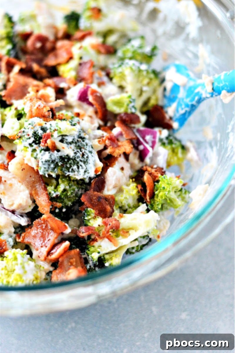 Adding lemon juice and bacon to chicken broccoli salad