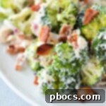 Low Carb Chicken Broccoli Salad Recipe Card Image