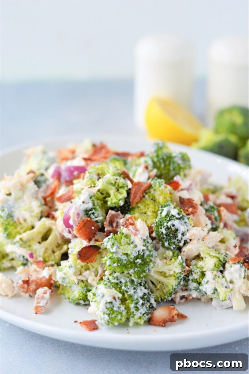 Mixing the creamy lemon garlic dressing for chicken broccoli salad