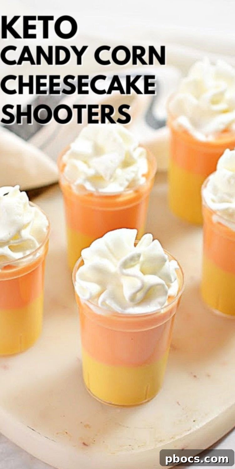 Candy Corn Keto Cheesecake Shooters