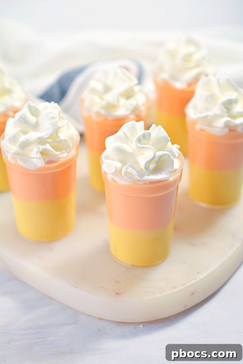 Candy Corn Keto Cheesecake Shooters