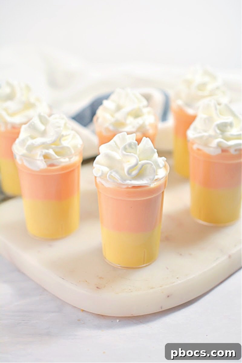 Candy Corn Keto Cheesecake Shooters