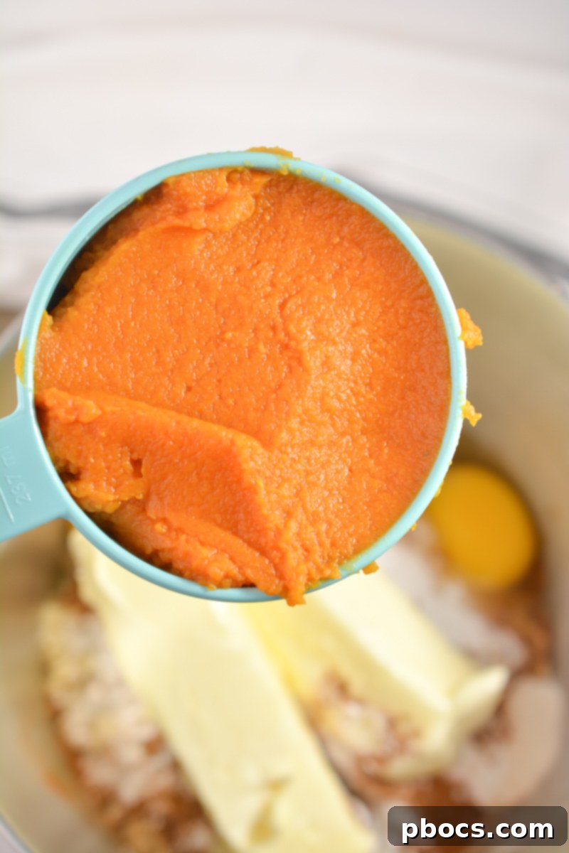 Mixing keto pumpkin pound cake batter