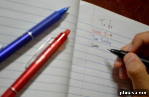 FriXion Erasable Pens and planner for organized scheduling