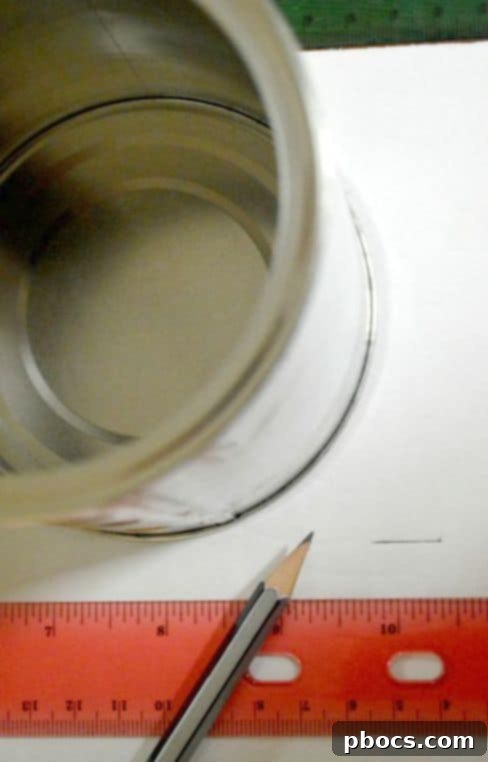 Step 2: Measuring and marking foam board for the pen holder base