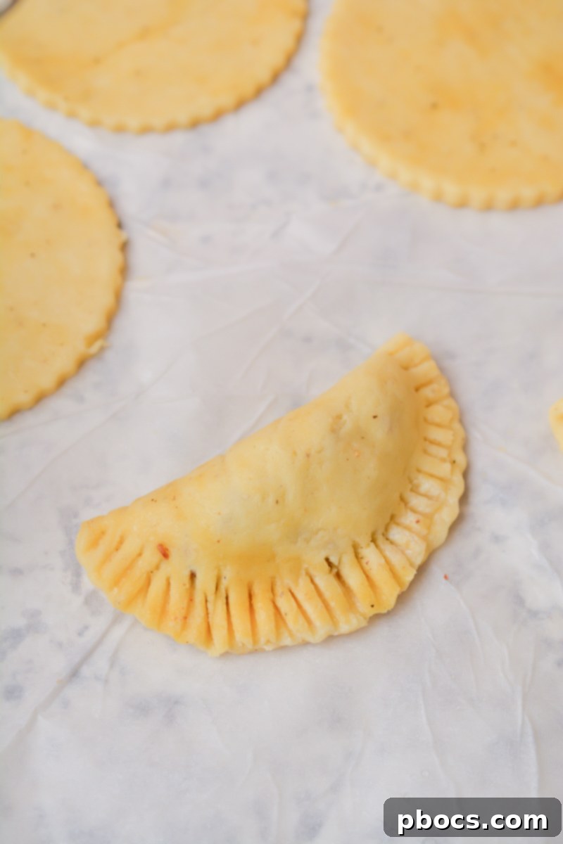 Keto Empanada Delights 8 Close-up of Finished Keto Beef Empanadas with Savory Filling