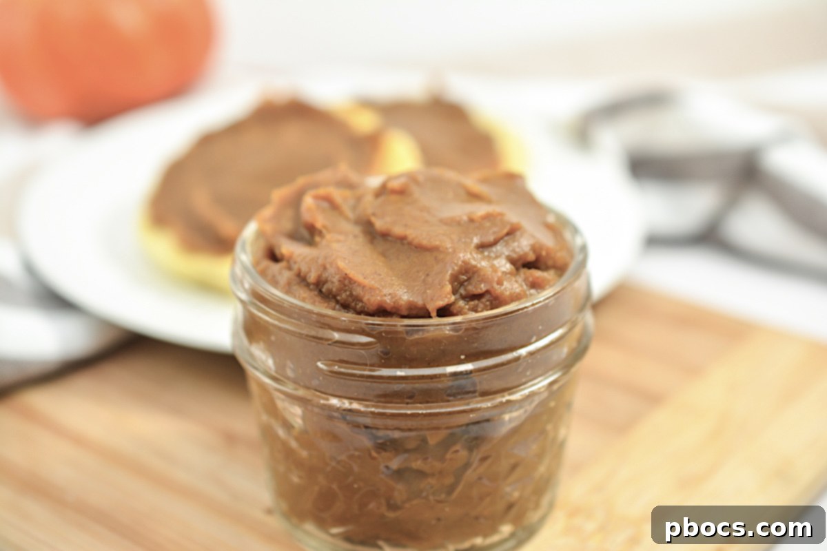Keto Pumpkin Butter Stored in a Mason Jar