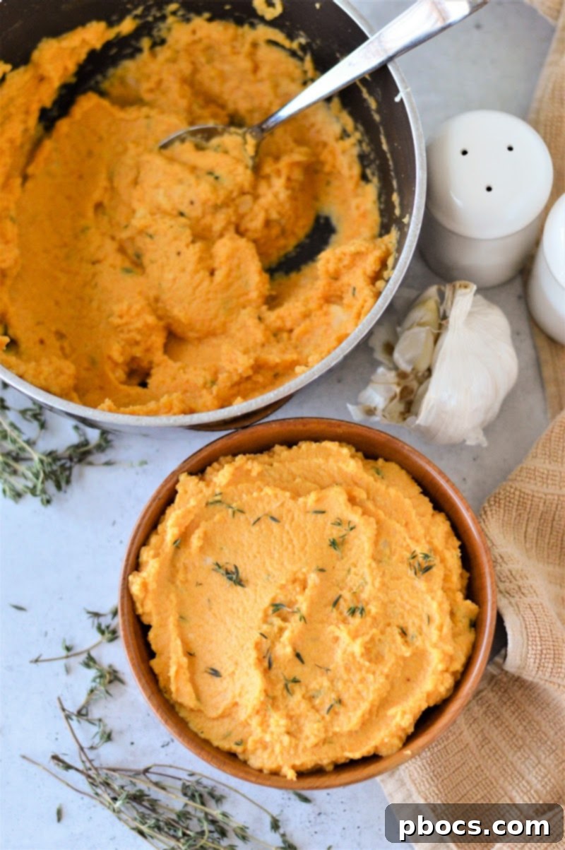 Garnished Low Carb Cauliflower And Pumpkin Mash
