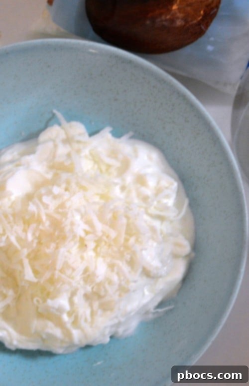 Layer of coconut yogurt