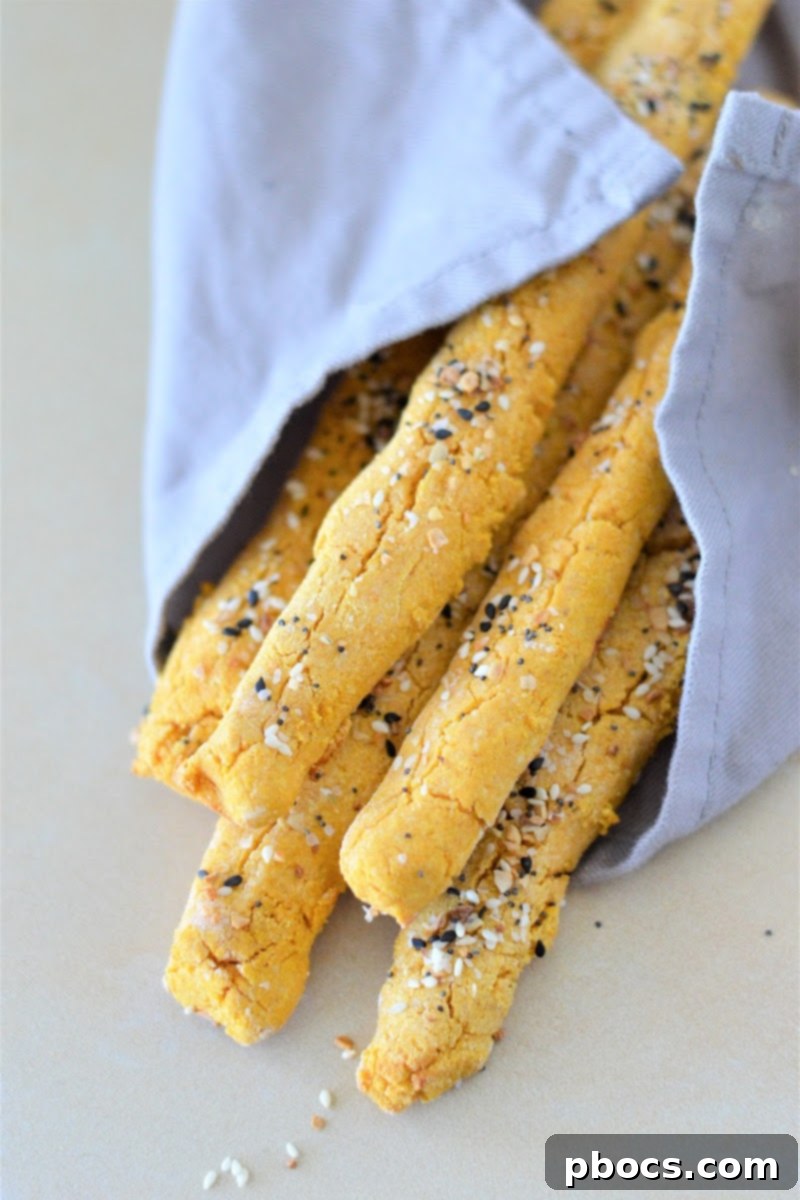 Wrapped Low Carb Everything Bagel Breadsticks With Pumpkin dough ready for storage