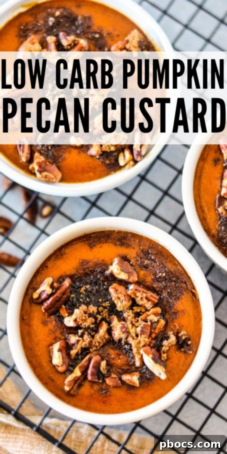 Low Carb Pumpkin Pecan Custard
