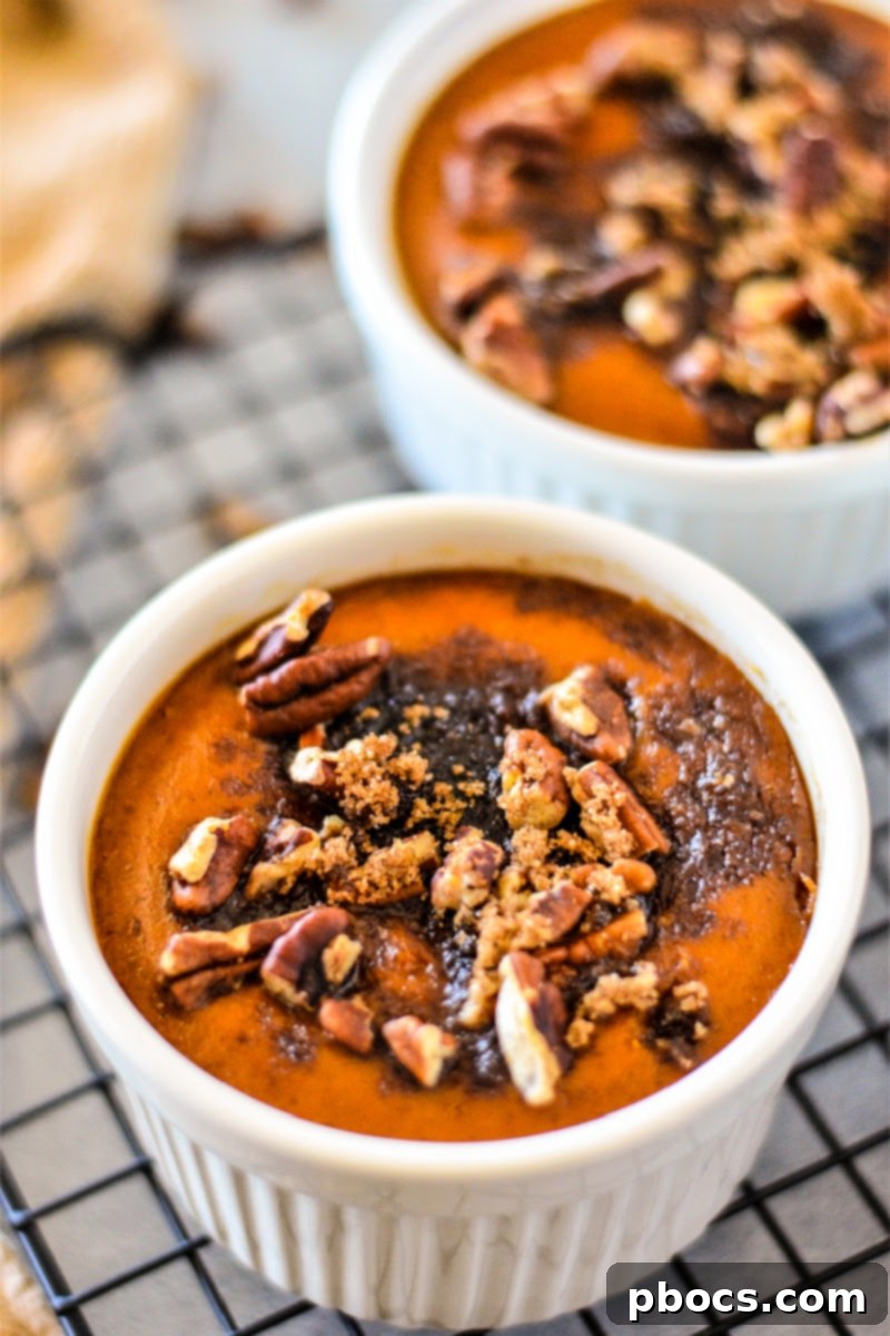 Low Carb Pumpkin Pecan Custard